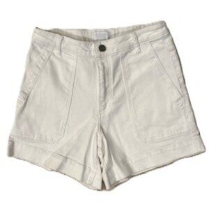 NWOT The White Company High Rise White Cotton Denim Shorts - Size 6